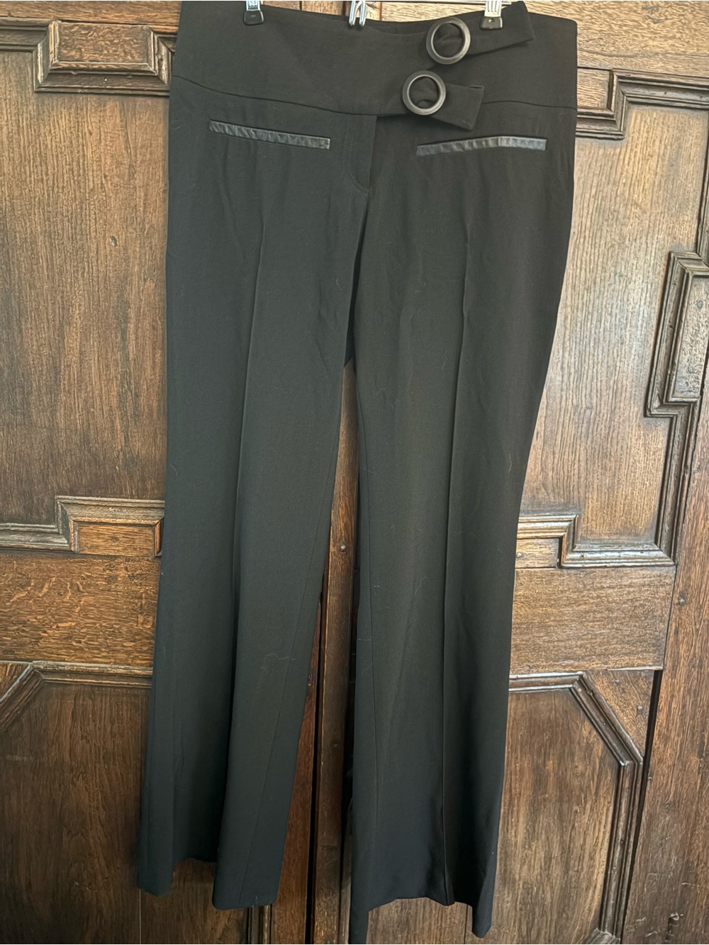 Vintage Louis Verad Black Wide-Leg Dress Pants Size 8 - Picture 6 of 6